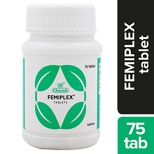 Charak FEMIPLEX Tablet - A Safe & Effective Approach For Recurrent Vaginitis, 75 Tablets Plastic container 