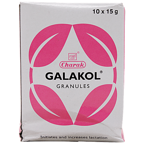 Charak GALAKOL Granules - The natural Galactogogue, 10 Sachets Plastic container 