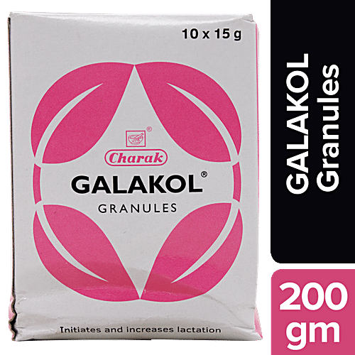 Charak GALAKOL Granules - The natural Galactogogue, 10 Sachets Plastic container 