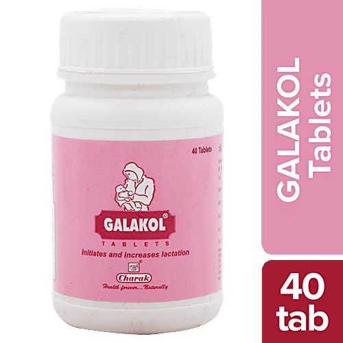 Charak GALAKOL Tablets - The Natural Galactogogue, 40 Tablets Plastic container 