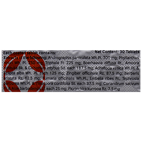 Charak LIVOMYN Tablets - Regulates The Levels Of Liver Enzymes, 30 Tablets Blister pack 