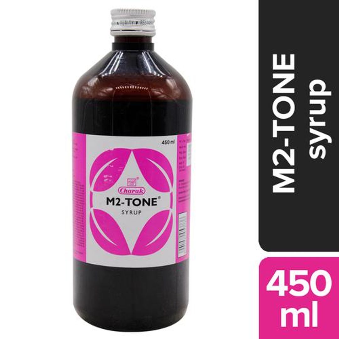 Charak M2-TONE Syrup - For A Balanced Menstrual Period, 450 ml Bottle
