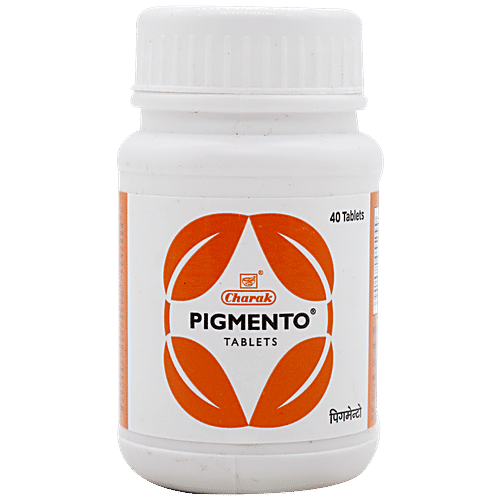 Charak PIGMENTO Tablets - A Natural Therapy For Vitiligo, 40 Tablets Bottle 