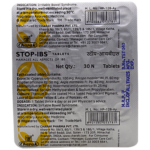 Buy Charak STOPIBS Tablets Intestinal Motility Modulator Online at
