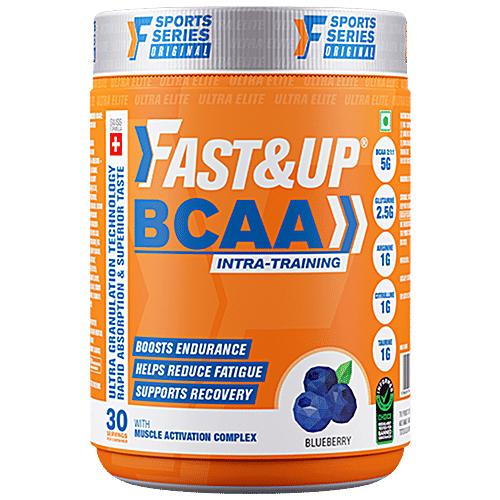 Fast&Up BCAA Intra Training With Muscle Activation Complex - Blueberry Flavour, 450 g Jar