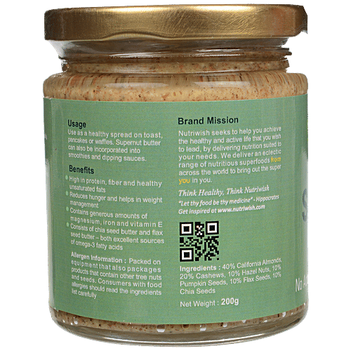 Buy Nutriwish Super Nut Butter with Chia & Flax Seeds Online at Best