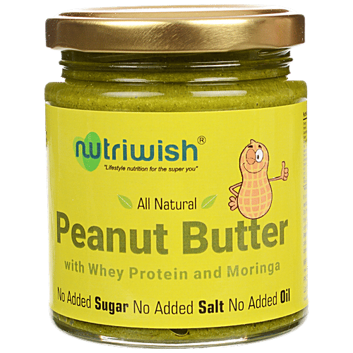 NUTRIWISH Peanut Butter - With Whey Protein & Moringa, 200 g  