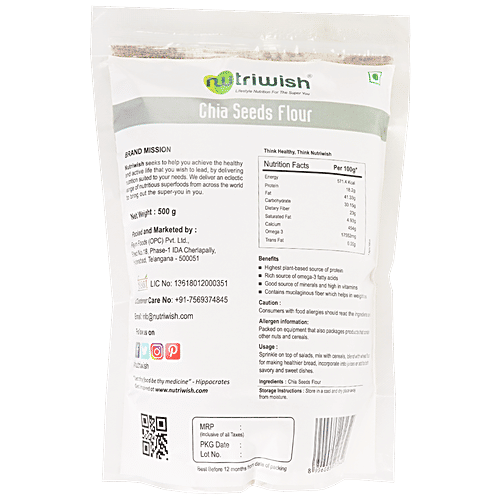 NUTRIWISH Chia Seeds Flour, 500 g  