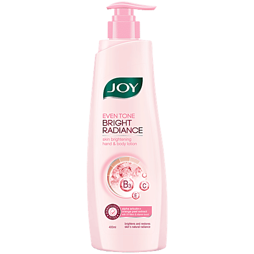 Joy Bright Radiance Skin Brightening Hand & Body Lotion - Orange Peel Extracts, 6 Active Benefits for Skin Perfection, 400 ml  6 Active Benefits for Skin Perfection