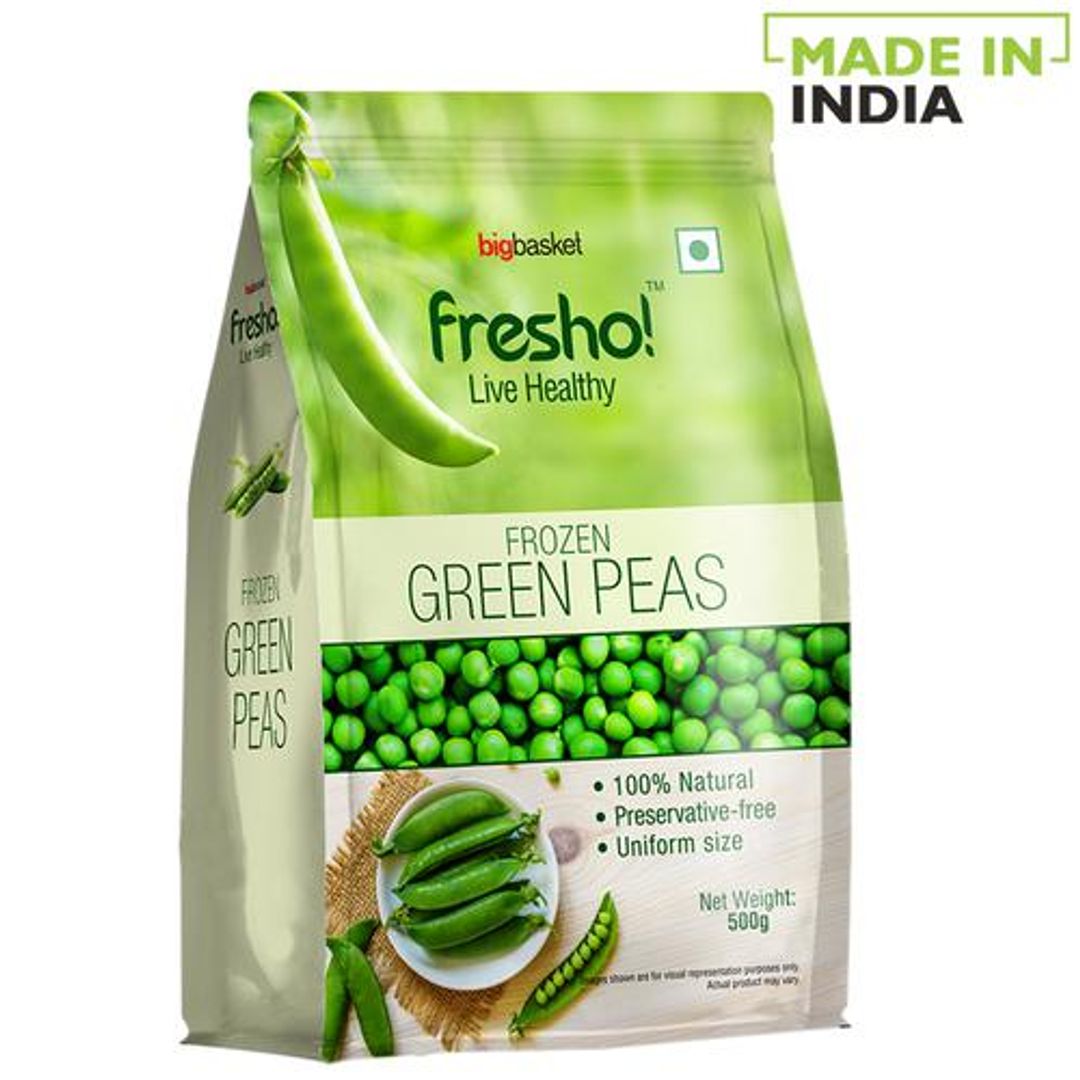 Fresho Frozen Green Peas, 500 g Pouch