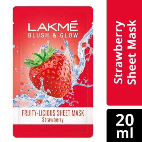 Lakme Blush & Glow Strawberry Sheet Mask, 20 ml  