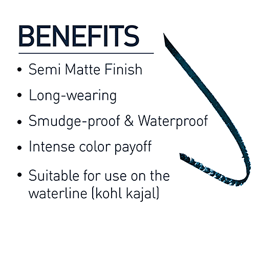 MyGlamm Jet Set Eyes - Kajal Eyeliner, Waterproof, Smudge Proof, Twist Pencil Design, 0.35 g Bleu 