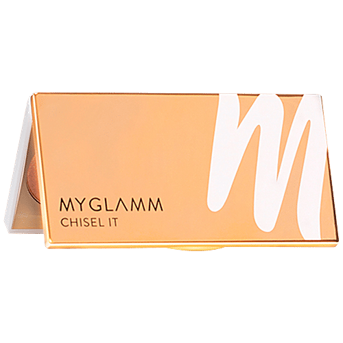 MyGlamm Chisel It Contour Kit - Bronzer, Blush & Highlighter, For Naturally Flushed Look, 12 g Poker Face 