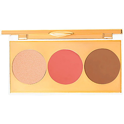 MyGlamm Chisel It Contour Kit - Bronzer, Blush & Highlighter, For Naturally Flushed Look, 12 g Face Value 