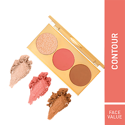 MyGlamm Chisel It Contour Kit - Bronzer, Blush & Highlighter, For Naturally Flushed Look, 12 g Face Value 