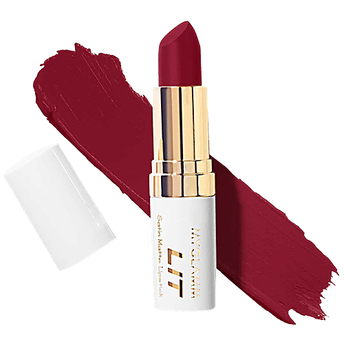 MyGlamm Lit Satin Matte Lipstick - Lust Stories, 4.5 g  