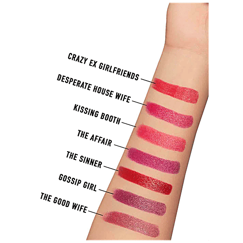 MyGlamm Lit Satin Matte Lipstick - The Affair, 4.5 g  