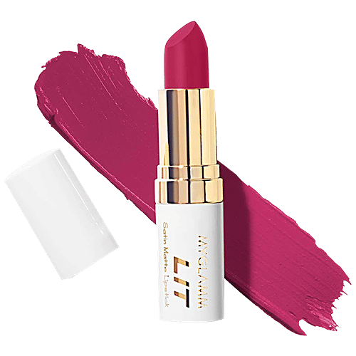 MyGlamm Lit Satin Matte Lipstick - The Affair, 4.5 g  