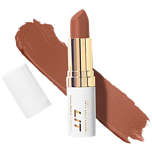 MyGlamm Lit Satin Matte Lipstick - Two Broke Girls, 4.5 g  