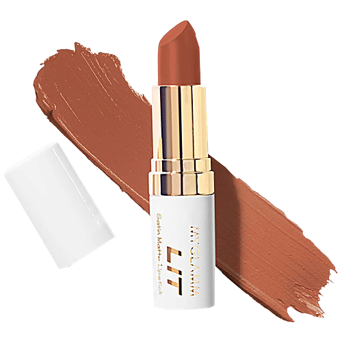 MyGlamm Lit Satin Matte Lipstick - Modern Family, 4.5 g  