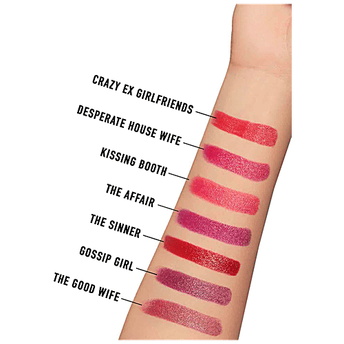 MyGlamm Lit Satin Matte Lipstick - The Sinner, 4.5 g  