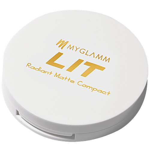 MyGlamm Lit Radiant Matte Compact Powder - Snatched, 9 g  