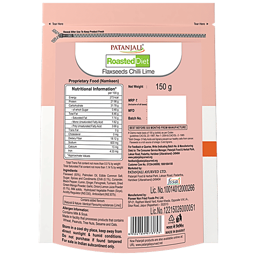Buy Patanjali Roasted Diet Flaxseeds Chilli Lime Online at Best Price
