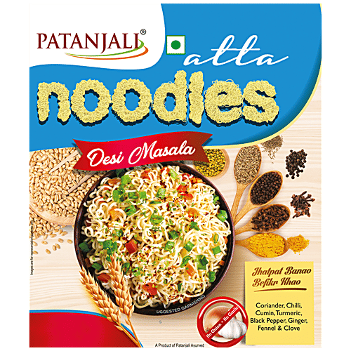 Patanjali Atta Noodles - Desi Masala, 60 g  