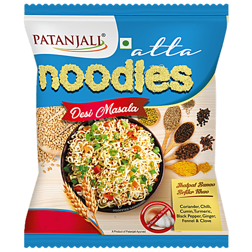 Patanjali Atta Noodles - Desi Masala, 60 g  