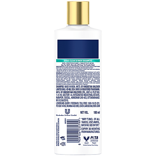 Dove Anti-Dandruff Clean & Fresh Shampoo, 180 ml  Clinically Proven
