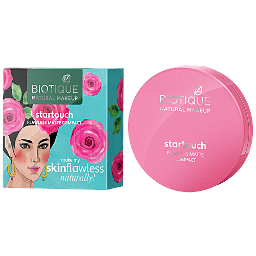 Biotique Natural Makeup Startouch Flawless Matte Compact - Honey Glow, 9 g  