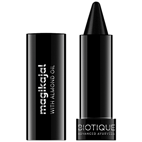 Biotique Natural Makeup Magikajal - Intense Black 010, 3 g  