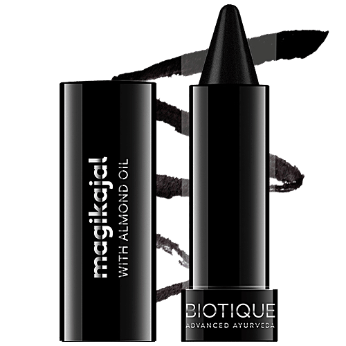 Biotique Natural Makeup Magikajal - Intense Black 010, 3 g  