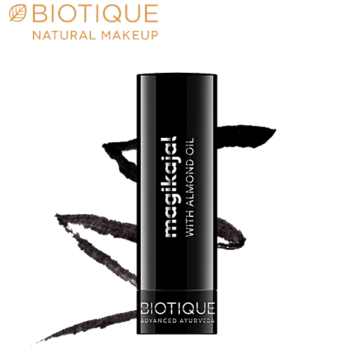 Biotique Natural Makeup Magikajal - Intense Black 010, 3 g  