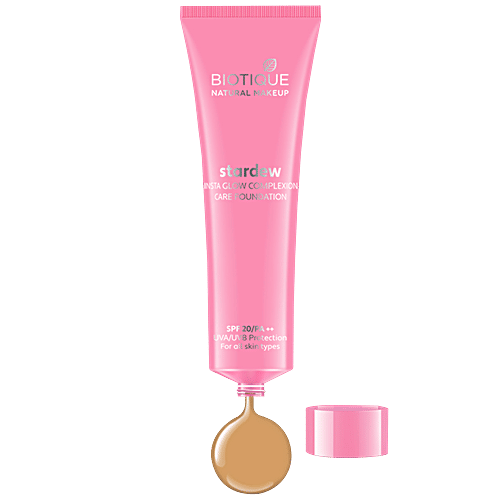 Biotique Natural Makeup Stardew Insta Glow Complexion Care Foundation SPF20 - Caramel, 30 ml  