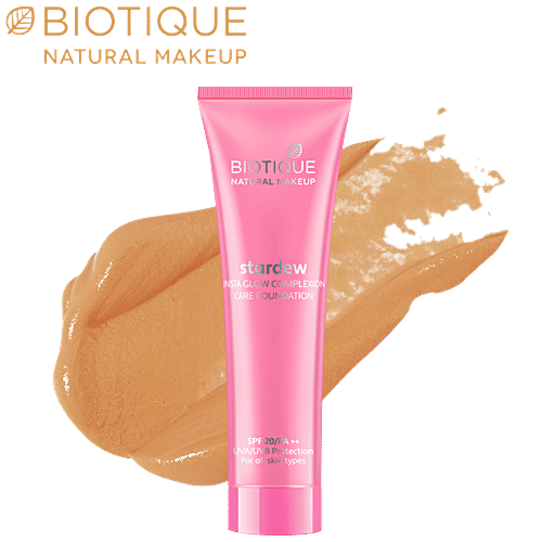 Biotique Natural Makeup Stardew Insta Glow Complexion Care Foundation SPF20 - Caramel, 30 ml  