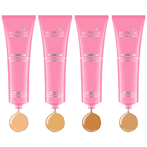Biotique Natural Makeup Stardew Insta Glow Complexion Care Foundation SPF20 - Caramel, 30 ml  