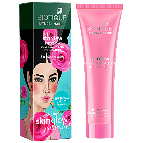 Biotique Natural Makeup Stardew Insta Glow Complexion Care Foundation SPF20 - Caramel, 30 ml  