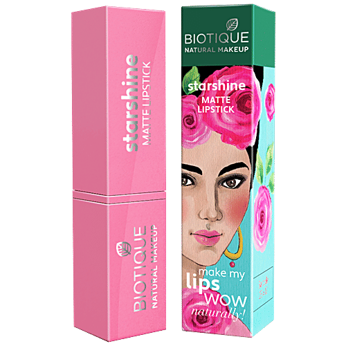 Biotique Natural Makeup Starshine Matte Lipstick - Miami Kiss, 3.5 g  