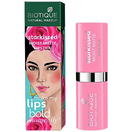 Biotique Natural Makeup Starkissed Moist Matte Lipstick - Baewatch, 4.2 g  