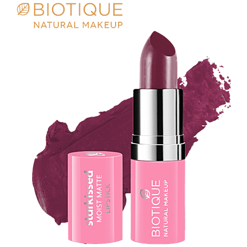 Biotique Natural Makeup Starkissed  Moist Matte Lipstick - Grape Vine, 4.2 g  