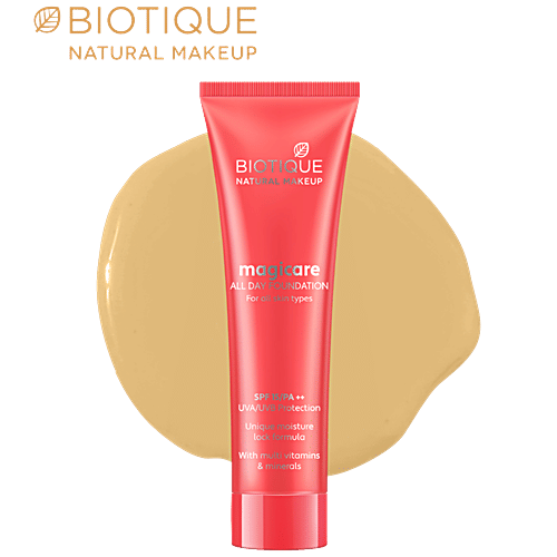 Biotique Natural Makeup Magicare All Day Foundation SPF 15 - Gypsum, 30 ml  