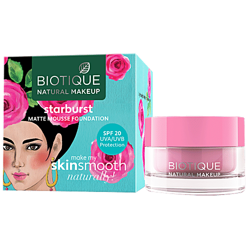 Biotique Natural Makeup Starburst Matte Moussse Foundation - Chai Latte, 15 ml  
