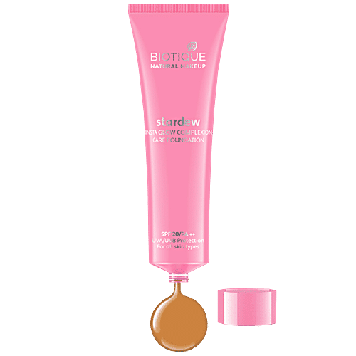 Biotique Natural Makeup Stardew Insta Glow Complexion Care Foundation SPF 20 - Honey, 30 ml  