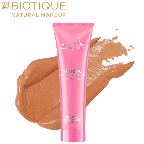 Biotique Natural Makeup Stardew Insta Glow Complexion Care Foundation SPF 20 - Honey, 30 ml  