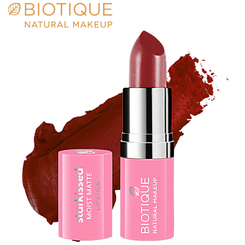 Biotique Natural Makeup Starkissed  Moist Matte Lipstick - Blood Moon, 4.2 g  