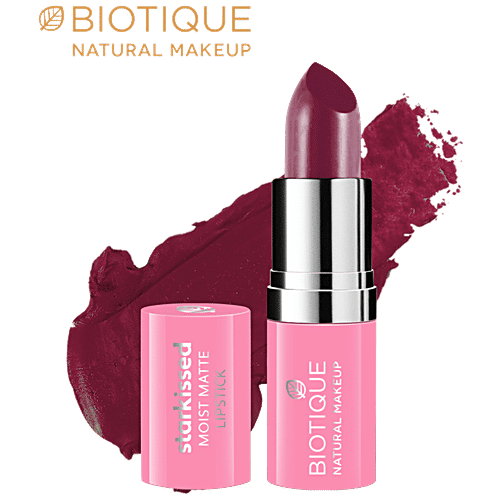 Biotique Natural Makeup Starkissed  Moist Matte Lipstick - Peony Pink, 4.2 g  