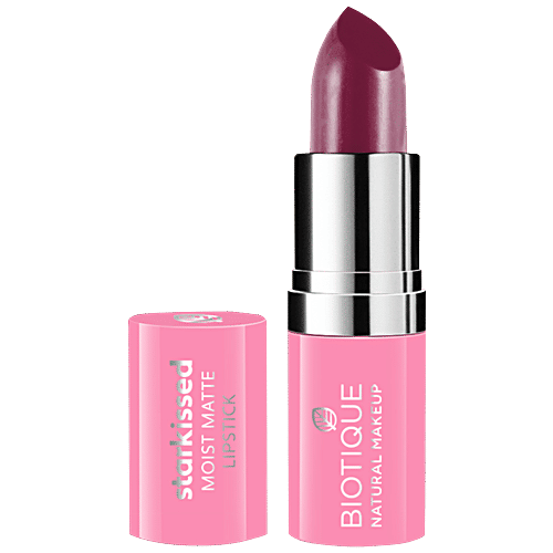 Biotique Natural Makeup Starkissed  Moist Matte Lipstick - Peony Pink, 4.2 g  