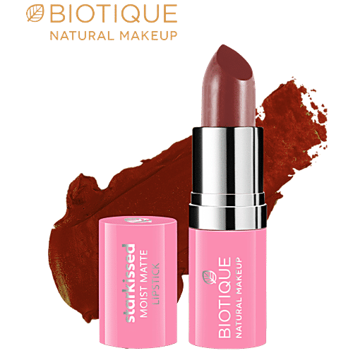 Biotique Natural Makeup Starkissed  Moist Matte Lipstick - Born Wild, 4.2 g  