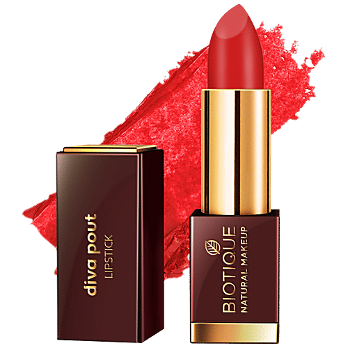 Biotique Natural Makeup Diva Pout Lipstick - Salsa Crush, 4 g  